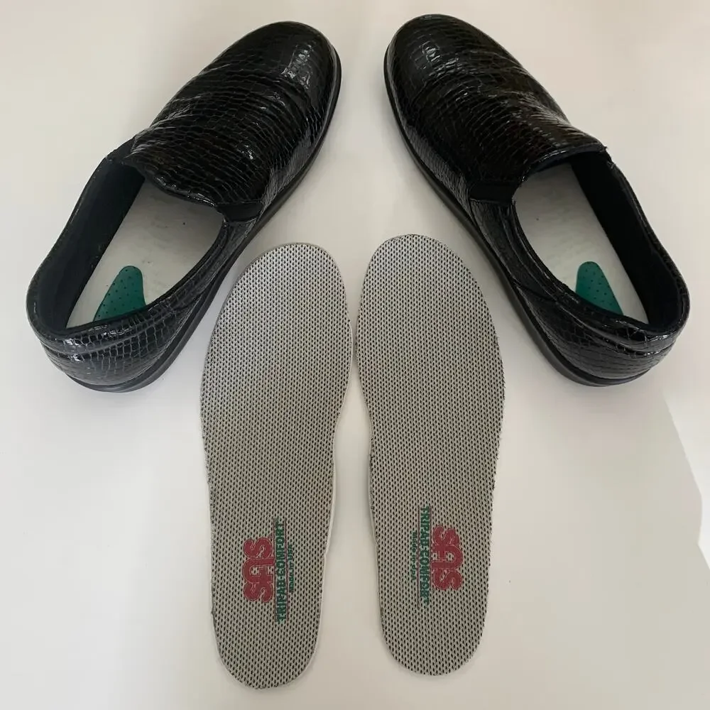 SAS Viva C Black Patent Leather Slip-on Size 8N